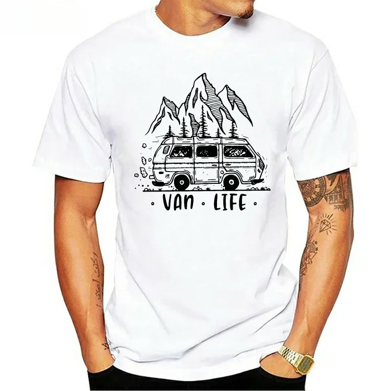 Van Life Camping Printed T Shirt